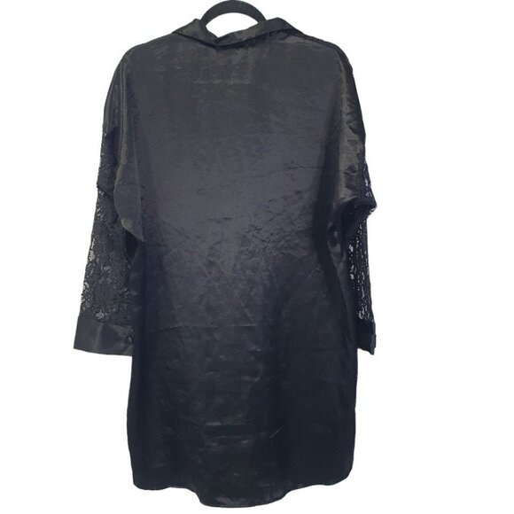 Vintage Victoria Secret Gold Tag Sheer Lace Front Long Sleeve Dress M/L - Picture 2 of 10